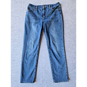 Chicos Women's So Slimming Girlfriend Ankle Jeans Med Blue Wash Size 1 (31x27)